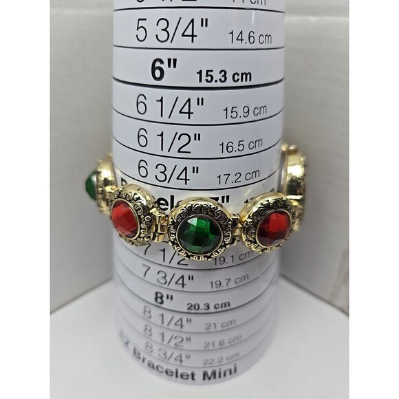 Vintage Moulin Christmas Watch Red Green Wreath New Battery Quartz Bracelet - Picture 7 of 10